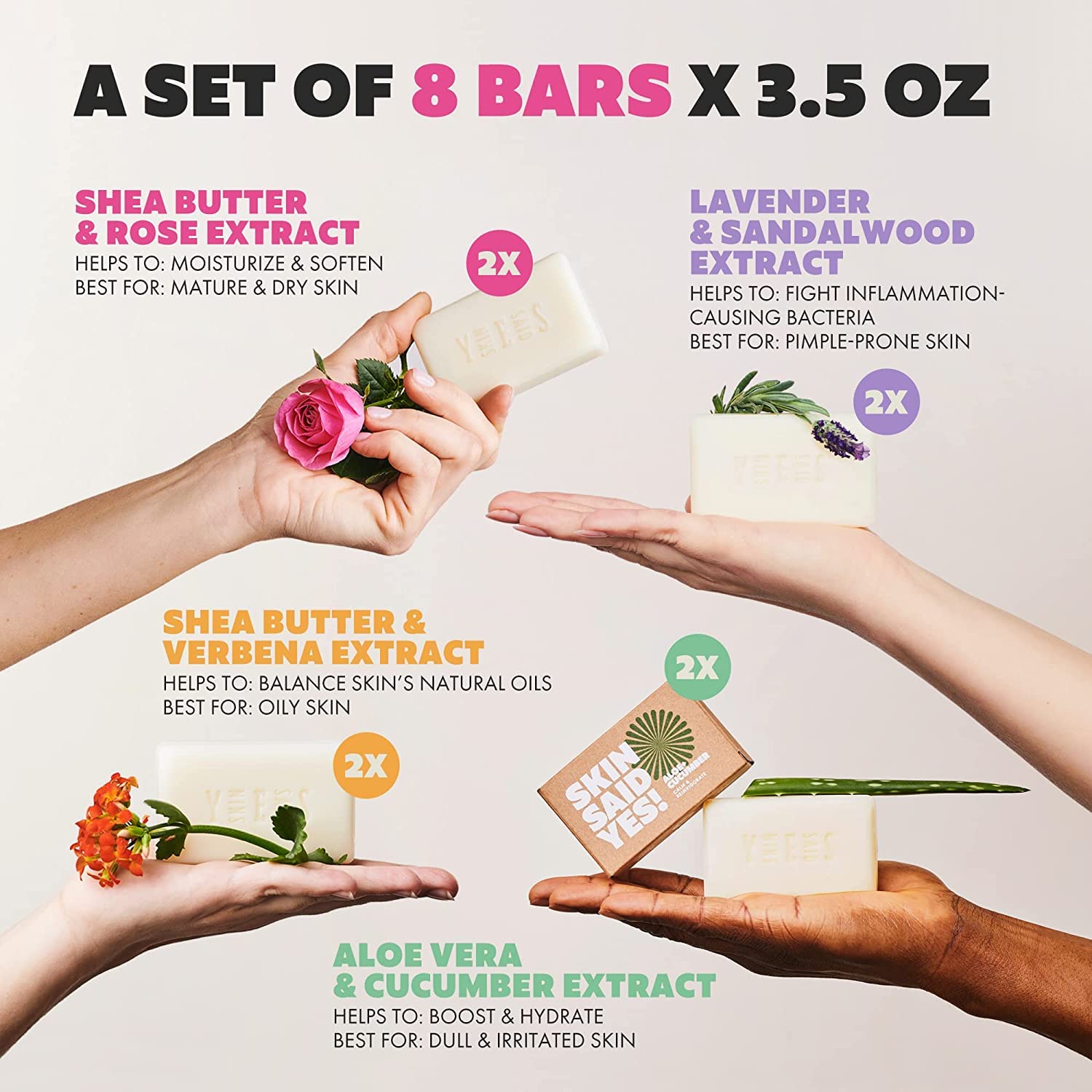 Organic Soaps Bars (Set of 8) - Shea Butter